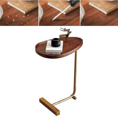 aqxreight Petite Table d'appoint Moderne Espace de Grain de Bois foncé Sauveillance C Table d'extrémité en Forme pour Le Salon Conception de l'hôtel et...