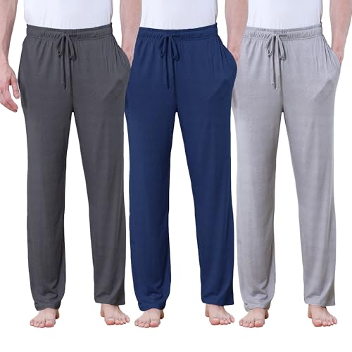 DITOK Men's Lightweight Pajama Pants Soft Lounge Sleep Joggers Adjustable Drawstring & Pockets All-Season Sleepwear