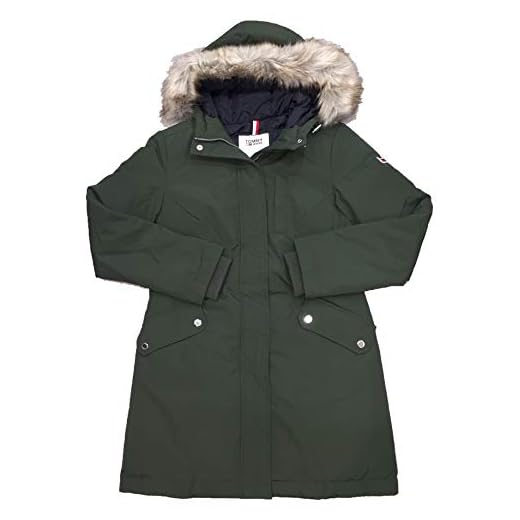 Tommy Jeans Tjw Technical Down Parka Chaqueta, Verde (Green Lg9), Medium para Mujer