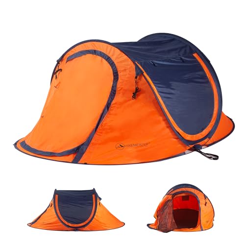 HikeMeister ® Camping Zelt Pop Up Zelt für 2 Personen Wurfzelt Wasserdicht, Winddicht und Atmungsaktiv Campingzelt Trekkingzelt Strandzelt Festival Zelt Angel Zelt- Inkl. Tragetasche (Model 1)