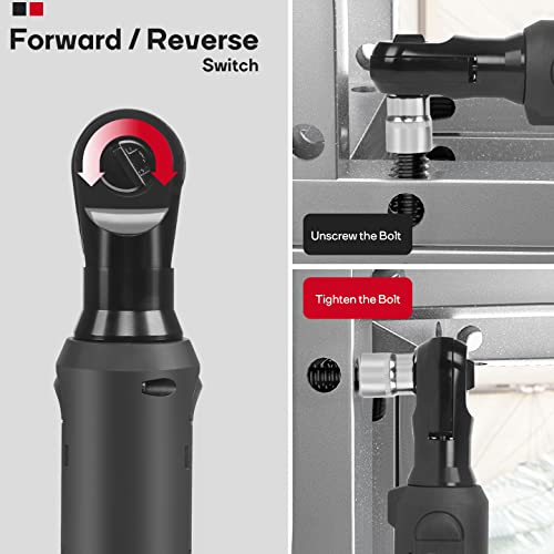 Eastvolt 3/8 Cordless Electric Ratchet Wrench Set with 8 Sockets and Accessories