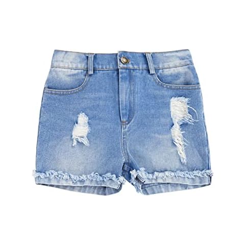 CHICTRY Girl's Distressed Denim Shorts with Pockets Cover