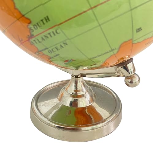 Rely+ 6" Light Green Earth Globe for Desk & Office Decor 6-inch Classy Desktop World Rotating Globe with Silver Stand (NOT PLASTIC!) Perfect for Bookshelf and Table - Unique Men's Office Decor Gifts by RELY+ - Image 8