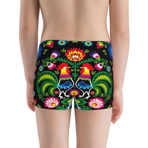 Boys' Cotton Boxer Brief Soft Underwear-Roosters And Flowers3