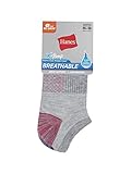 Hanes Womens No Show Socks, Assorted Grey With Colour, 5-9 US