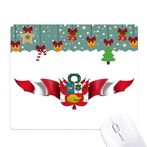 Tapis de souris emblème Pérou en caoutchouc antidérapant pour bureau
