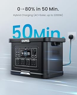 OUPES Exodus 2400 Solar Generator with 240W Panel - 2400W/2232Wh Portable Power Station with APP Control & UPS, 1.2H Fast Charge, Backup Power for Home Backup, Camping, RV, Professional Outdoor Use