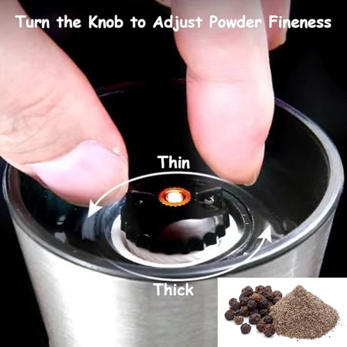Miniatura 6 de Juego De 2 Molinillos De Sal Y Pimienta, Acero Inoxidable Y Cristal, Con Mecanismo De Cerámica Ajustable, Ajustable Manualmente Para Especias Frescas, Accesorios De Cocina