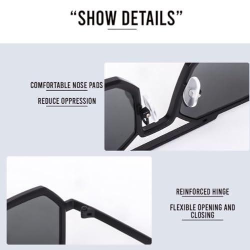 Image of IFLASH Vintage UV Protection Retro Square Metal Body Sunglasses For Men & Women