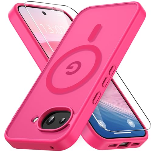 Coque Google Pixel 10a avec MagSafe rose et film écran de protection mate Vansdon