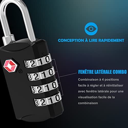 Sangle Valise Tsa Voyage : Diyife TSA Cadenas Valise, Luggage Locks, Cadenas Code 4 Chiffres (Top 1) – Image 3