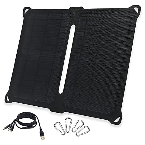 XINPUGUANG Solar Charger Foldable 14W Solar Panel Protable Charger with 2 USB Output Ports ETFE Foldable Camping Travel for Tablet,Cell Phone and More 5V Device (14W) Cover