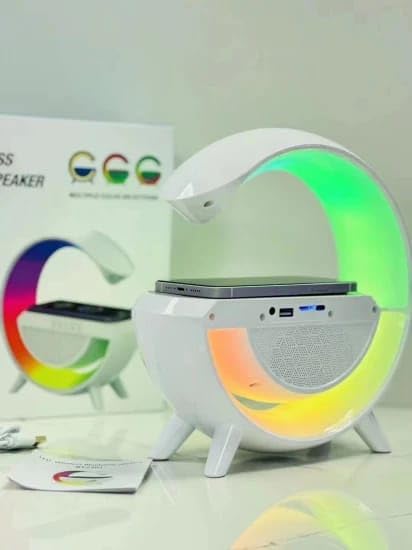 AK301 G-Shape Wireless Charging Speaker with a phone charging