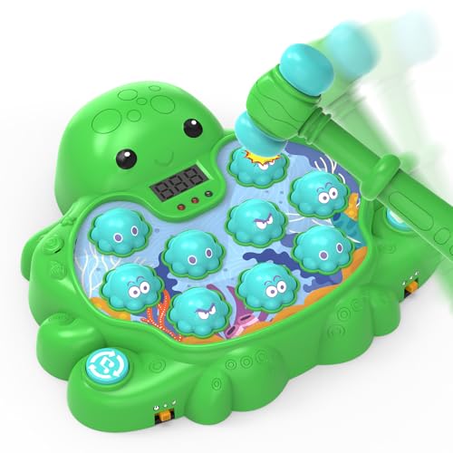 JOYBLI Octopus Vitality Strike Game Educational Musical Whack-A-Mole Toy with 2 Game Modes Digital Score Display Toddler Early Developmental Learning Toy Fun Birthday Gift for Kids Age 2+