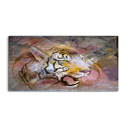Tableau plexiglas tigre et chat art mural haut de gamme Coloray 120x60cm