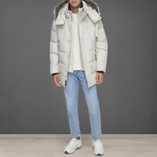 Andrew Marc Men's Gattica Down Parka Jacket with Removable Faux Fur Trimmed Hood and Bib2