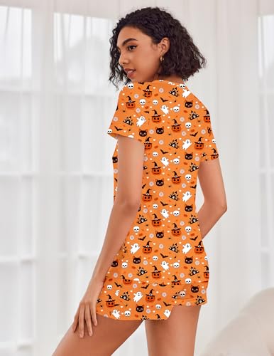 Image of Ekouaer Womens Pajama Sets Short Sleeve Pajamas for Women Sets Soft Lounge Sets Casual V Neck Sleepwear PJS