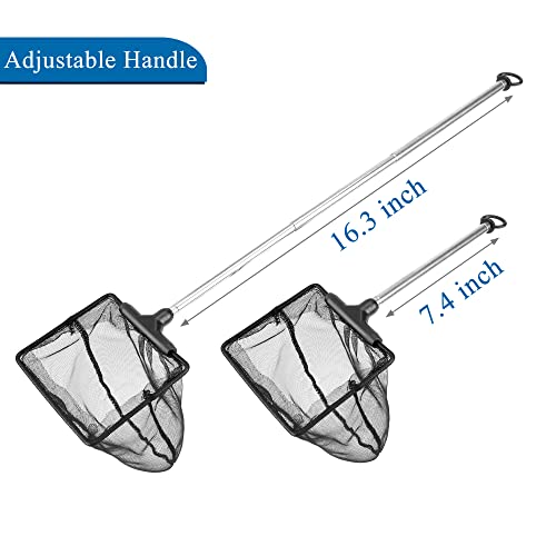 Image of Lpraer Aquarium Fish Net with Extendable Stainless Steel Long Handle Fine Mesh Net for Fish Tank