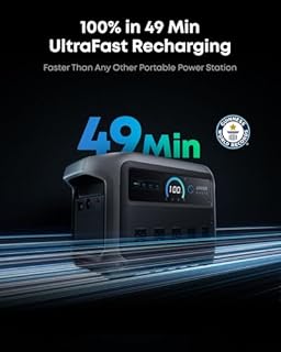 Anker SOLIX C1000 Gen 2 Portable Power Station and Water Resistant Bag, 2,000W (Peak 3,000W) Solar Generator, Full Charge in 49 Min, 1,024Wh LiFePO4 Battery for Home Backup, Power Outages, and Camping