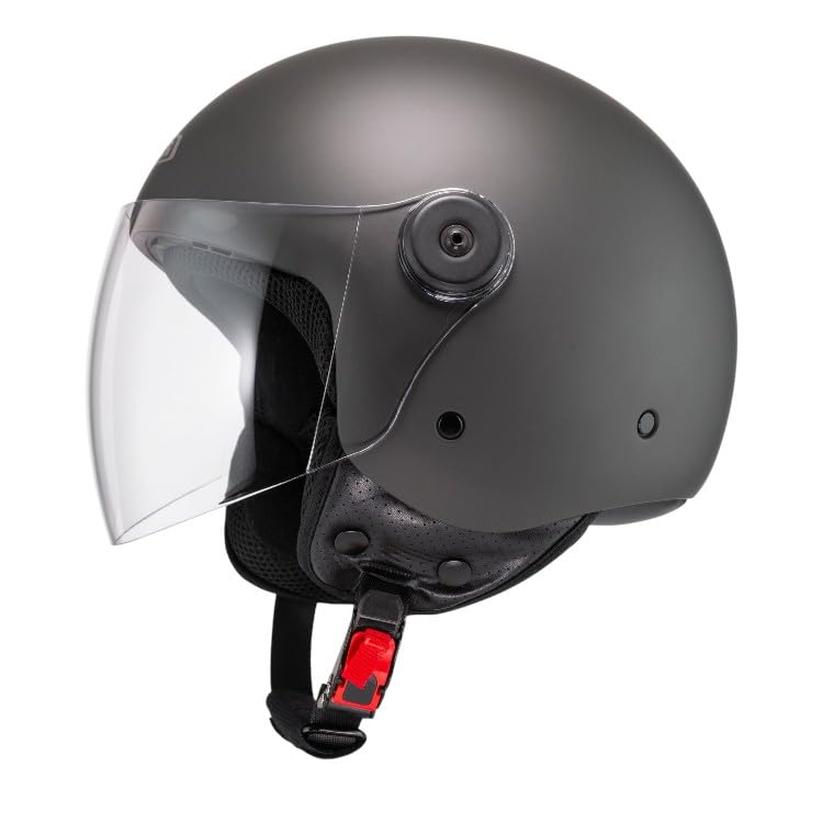 Casco Moto Jet Verano NZI Magma Titanio Mate M Abierto Scooter Ciudad