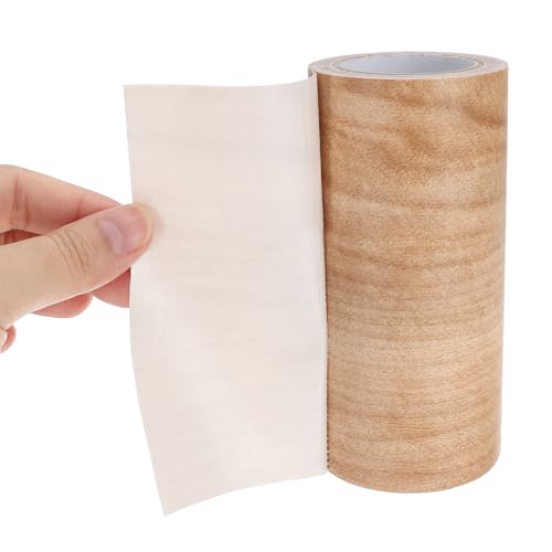 Image of PATIKIL Wood Grain Repair Tape 4 inch x15ft,2 Pcs Self Adhesive Realistic Textured Repair Tape Patch for Floor Door Table Cabinets Desk,Light Chestnut Maple