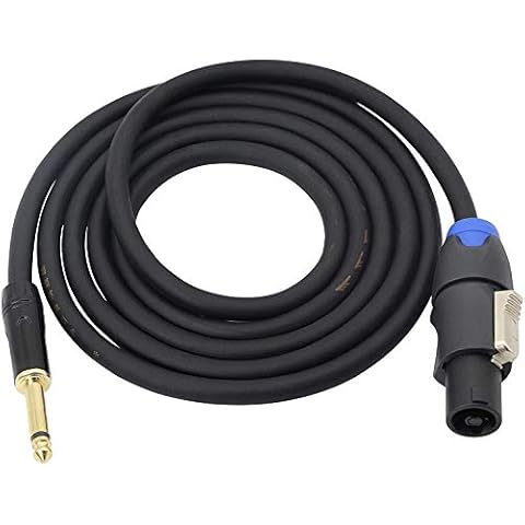 Speakon to 1/4" Mono Speaker Cable, 6.35mm TS Plug to Speakon Male Speaker Wire 14 Gauge Audio Amplifier Connection Cord for DJ/PA Speaker Cord with Twist Lock -2M (Speakon Male) Cover