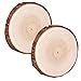 JieYouKeJi 2PCS Legno Grezzo Naturale Decorazioni Fette Dischetti Grezzo Rotondo Senza Buco con Corteccia e Finitura Liscia Dischi Legno Per Fai da Te Natale,Pirografo,Intagliare,Disegnare(16-18cm)