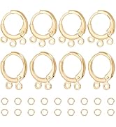 Beebeecraft 1 Boîte 50 Pièces De Boucles D'oreilles à Levier Fermoir Plaqué Or 24K Crochets