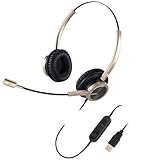 MAIRDI USB Headset with Microphone for Office Conference Call Skype Microsoft Teams Binaural, PC Headset with Mic Mute Volume Control for Nuance Voice Recognition Speech Dictation
