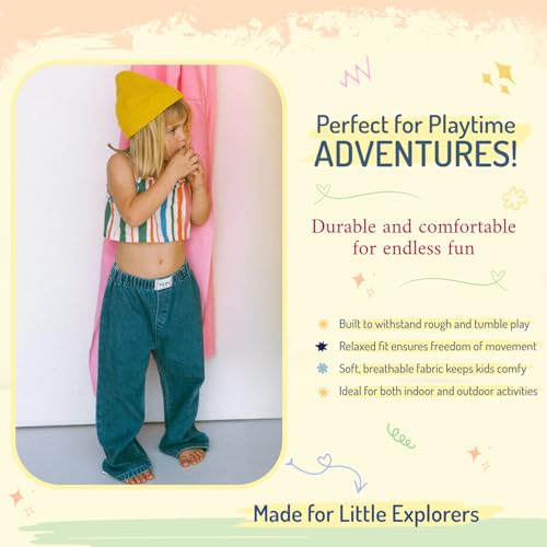 Raver Jeans for Kids - Relaxed Fit Soft Cotton with Stretch Waistband - Unisex Kids Jeans for Dancing Skating4