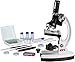 AmScope 120X-1200X 52-pcs Beginner Microscope STEM Kit with Metal Body Microscope, Plastic Slides, LED Light and Carrying Box (M30-ABS-KT2-W),White