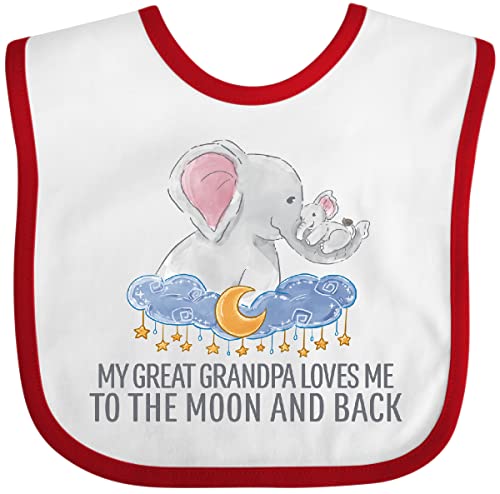 inktastic My Great Grandpa Loves Me To the Moon and Back Elephants Baby Bib