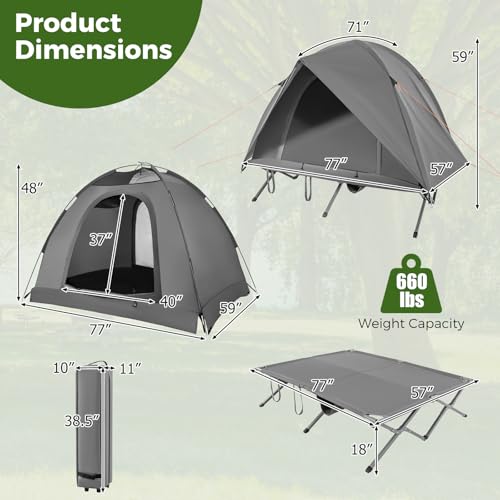 Tienda de campaña elevada portátil para 2 personas Tangkula miniatura 3