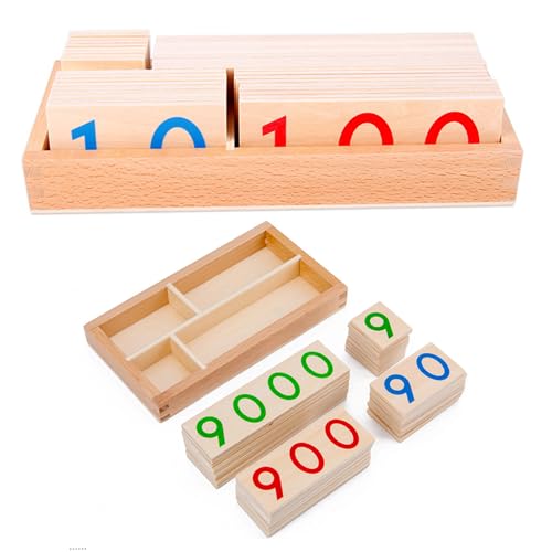 Cartes en bois avec boîte de rangement premium pour jeux mathématiques de base