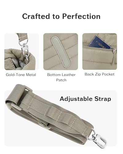 Image of CHOLISS Small Puffer Tote Bag for Women - Quilted Crossbody Bags, Puffy Nylon Satchel Travel Handbags
