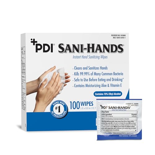 Sani-Hands Hand Sanitizer Wipes 100 Packets Per Box