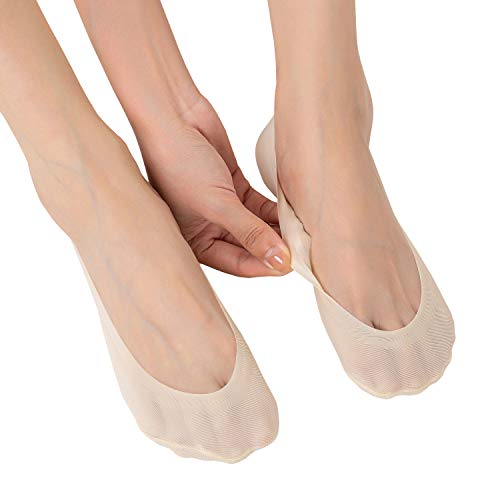Image of Womens No Show Thin Socks Cotton Nylon Low Cut Liner Non Slip hidden Invisible Socks for Flats Sneaker 5 pack