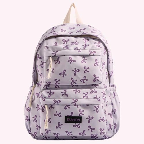 Print Bookbag Preppy Backpack Travel Daypack for (Purple)4
