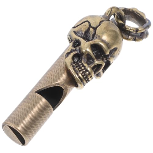 Silbato de cobre vintage con diseño de calavera para exteriores miniatura 1