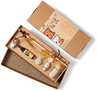 Just Catnip100% Natural and Eco-friendly Catnip Toy for Cats - Includes Non-Toxic Catnip Spray, Eco-friendly Scratchboard and Sustainable Cat Toys - The Perfect Catnip Gift for your Purring Friend!