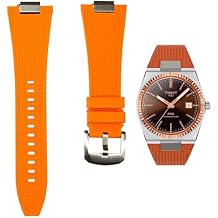 Waffle Tissot PRX FKM Rubber Watch Band for - Compatible with Tissot PRX 80 Automatic 40mm - Quick-Release with Metal Adaptor - 12mm - Watch Bands for Men & Women