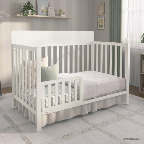 Fisher-Price Meadowbrook 4-in-1 Convertible Full Size Baby Crib, Wooden Nursery Furniture, Converts to Toddler Bed with Guardrail, Daybed & Full-Size Bed, Greenguard Gold, BSA Certified, Cannoli Cream - image 9