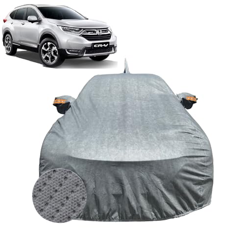 Image of Car Cover for Honda CRV (2013-2020) | 100% Waterproof Cover with Reflective Mirror Pockets | Dustproof, Scratchproof, Heatproof Honda CRV Car Cover |Soft Cotton Lining| Grey