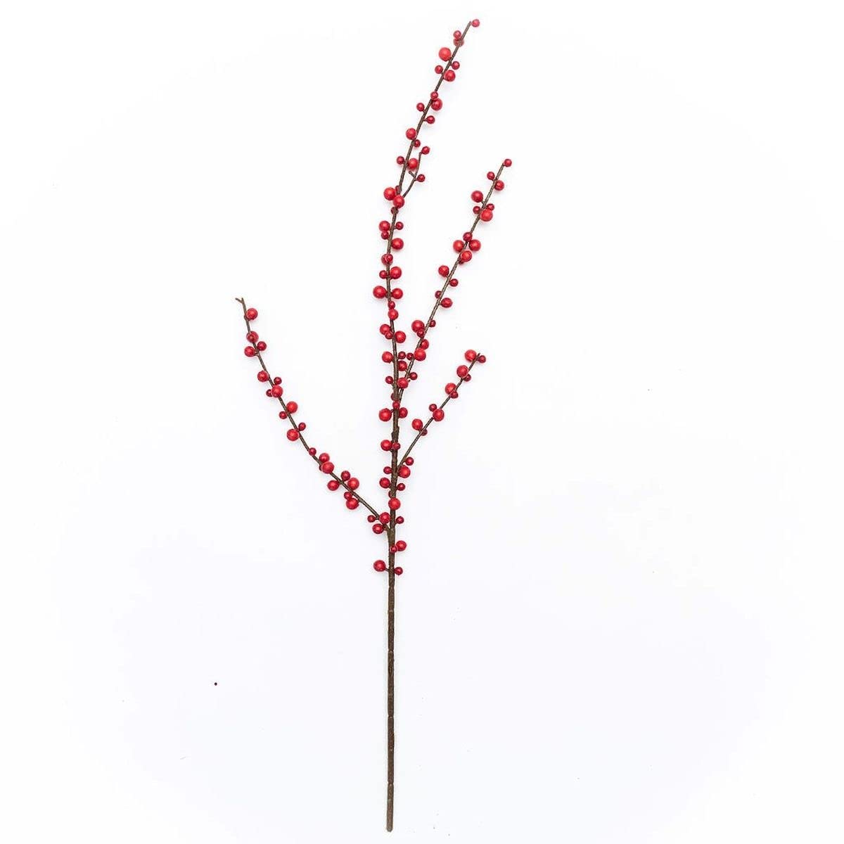 212 Main Red Ilex Berry Branch Pick Faux Plants & Trees