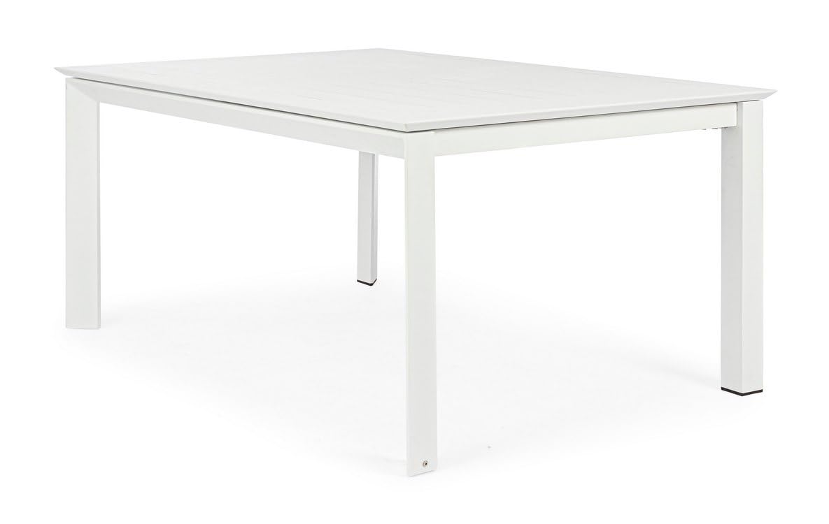KONTE.DESIGN Tavolo allungabile KONNOR in alluminio bianco 160×110 cm - 160×160 cm