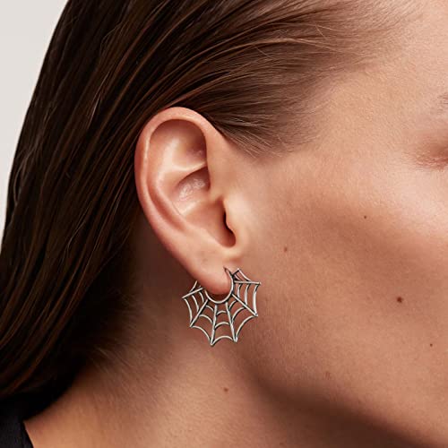 HZMAN Halloween Spider Web Earrings for Women Surgery Steel Stud Earrings for Men2