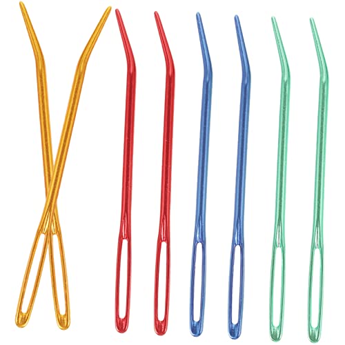 LALAFINA Yarn Tool 8pcs Safety Darning Needles Aluminum Large-Eye Needles Smooth for Comfort for Craft Projects