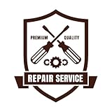 Wandtattoo Autoreparatur Autohaus Service Schild Garage Vinyl Dekor Jungen Spielzimmer Vintage Stil Schraubenschlüssel Zahnrad Muster Aufkleber-S-42x37cm-Coffee