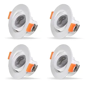 Surya 4W Aura Prime Led Downlighter, Recessed Led Downlight for Ceiling, Led Ceiling Light for Home & Hall, Warm White, Medium, (Pack of 4)