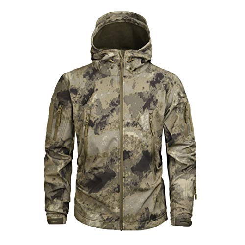 Suenkds Men's Military Camouflage Jacket Tactical Clothing Male Camouflage Windbreakers at XS